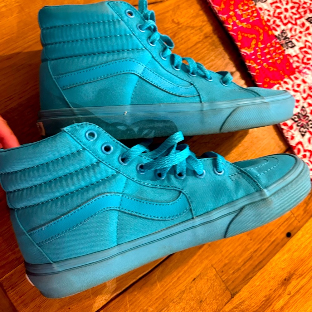 Vans High-Top Sneakers in Bright Teal Blue